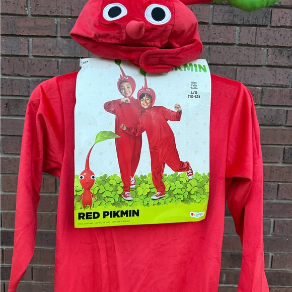 Red Pikmin Classic Nintendo Game Dress Up Halloween Child Costume Large 10-12 - Picture 2 of 8